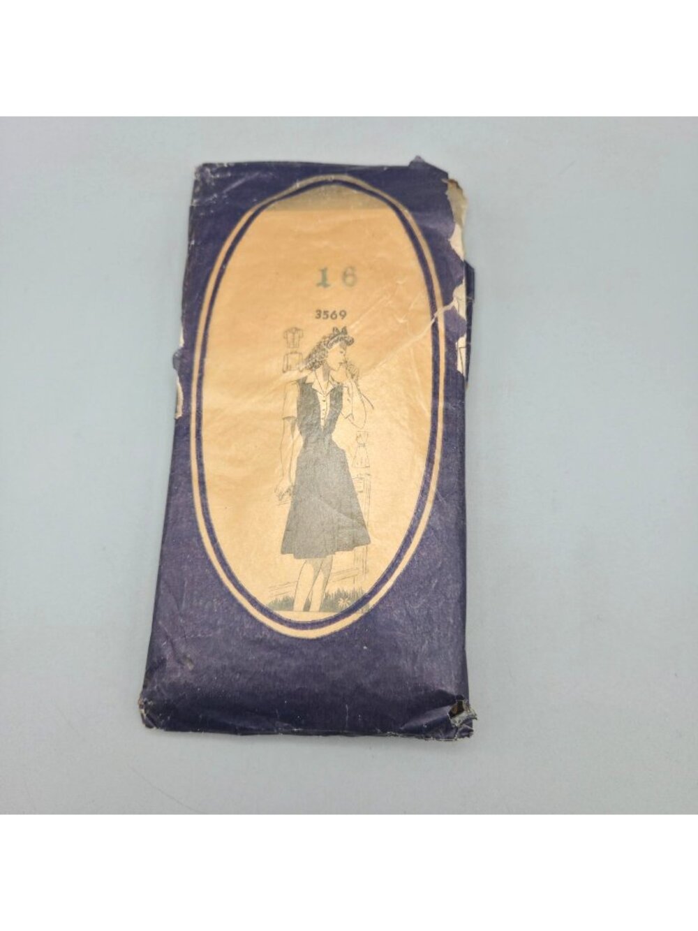 1940s Mail Order Sewing Pattern Pinafore Jumper Dress Blouse Size 16 Complete